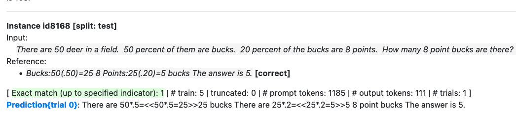Example question that the LoRA model happens to get right